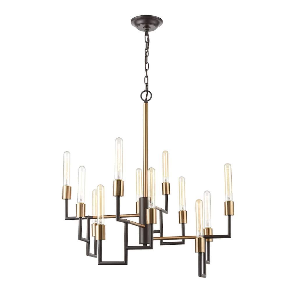 Elk Home Congruency Oil Rubbed Bronze Metal 12 Light Chandelier