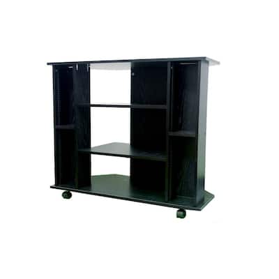 35" x 30" Wooden TV Stand, Black finish