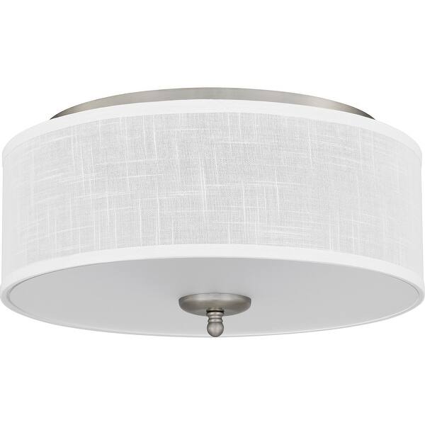 slide 2 of 7, Blanche 3-Light Brushed Nickel Flush Mount Light
