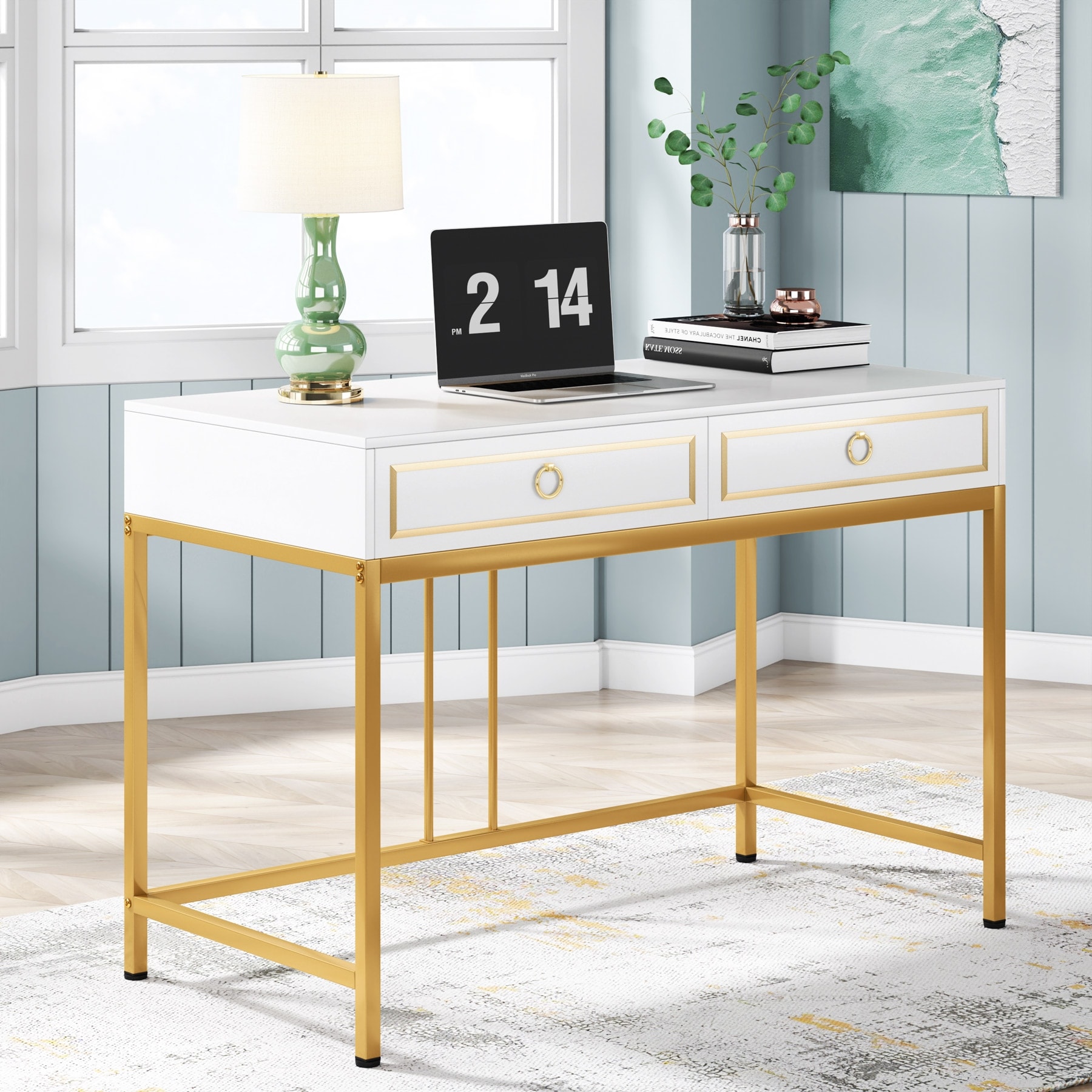 https://ak1.ostkcdn.com/images/products/is/images/direct/66717e3bcf7b4597bd140edf6ebb304d73488cf6/Computer-Desk-with-2-Drawers%2C-39.4%22-Modern-Simple-White-and-Gold-Writing-Desk-with-Storage-Drawers%2C-Makeup-Vanity-Console-Table.jpg