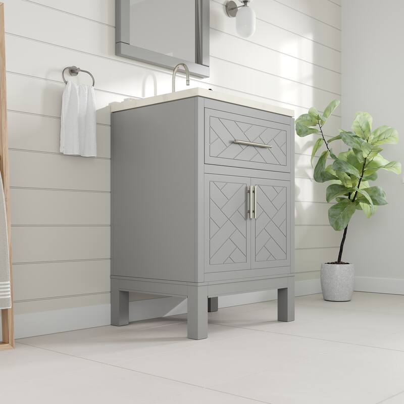 Eviva Cambridge Bath Vanity with Quartz Top and Porcelain Sink