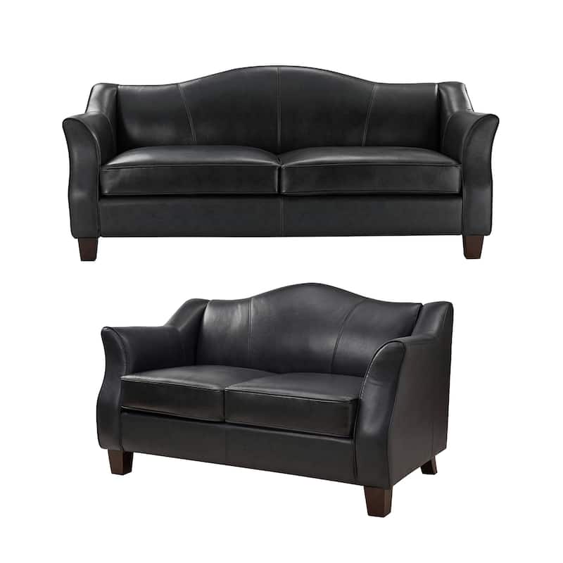 Franco Traditional Genuine Leather Sofa Set of 2 by HULALA HOME