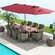 preview thumbnail 12 of 37, Costway 11 PCS Patio Dining Set with 15 ft Double-Sided Patio Umbrella - See Details