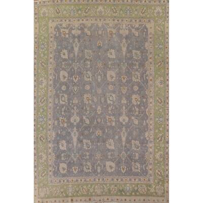 Vintage Distressed Over-Dyed Tabriz Persian Rug Handmade Wool Carpet - 9'6" x 12'7"