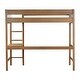 preview thumbnail 14 of 18, Twin Size Rubber Wooden Loft Bed with Desk,Ladder,Safety Guardrails,Teddy Fleece Fabric Headboard/Footboard