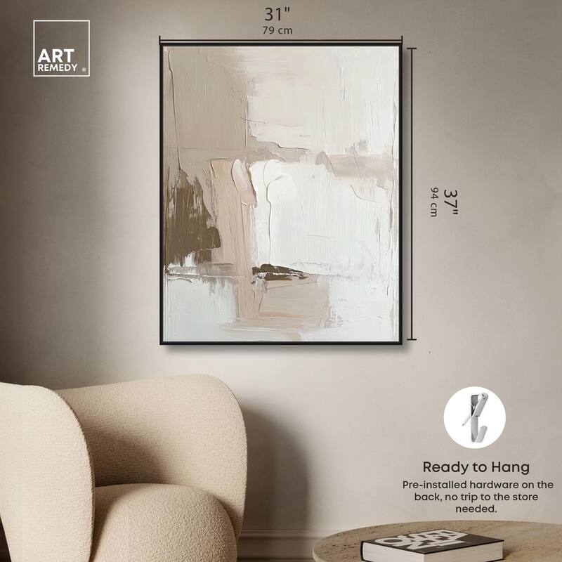 Pale Textured Silence I Canvas by Art Remedy