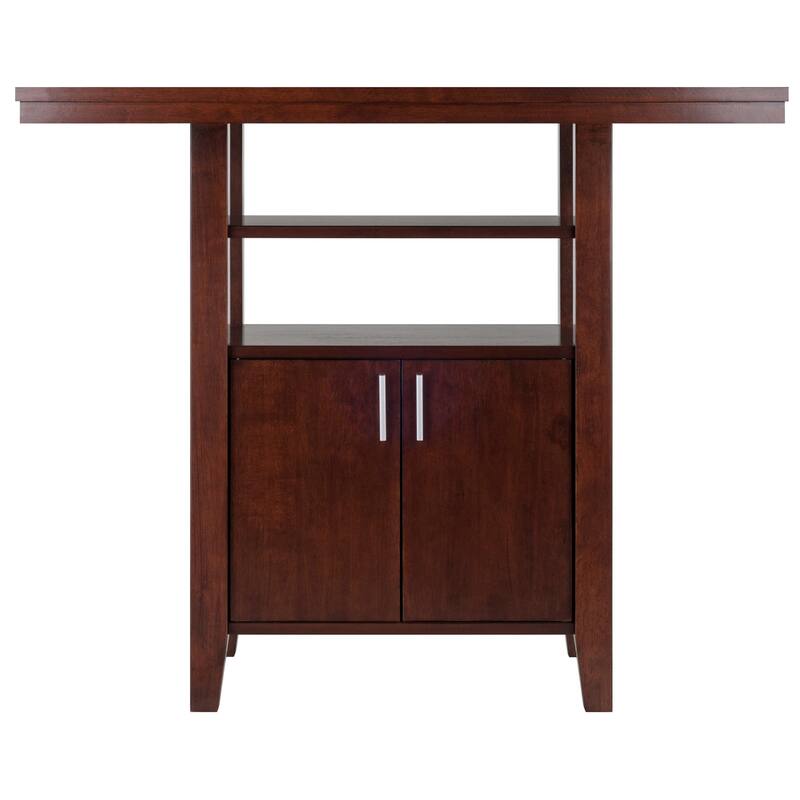 Albany High Table with Cabinet, Walnut - 41.73 x 29.92 x 35.83 inches