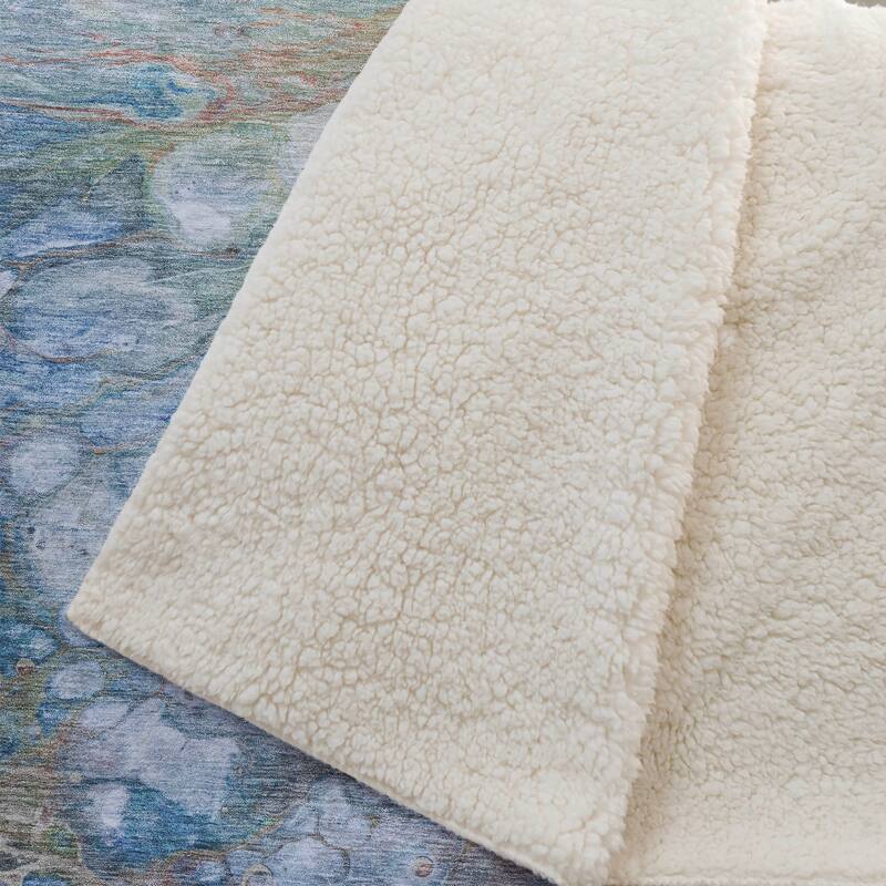 Premium Machine Washable Abstract Modern Sherpa Throw Blanket