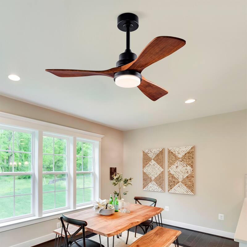 42" Ceiling Fans w/ Lights and Remote, Noiseless Reversible DC Motor