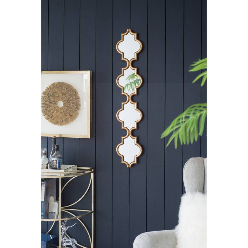 Gold Narrow Four Tiered Wall Mirror