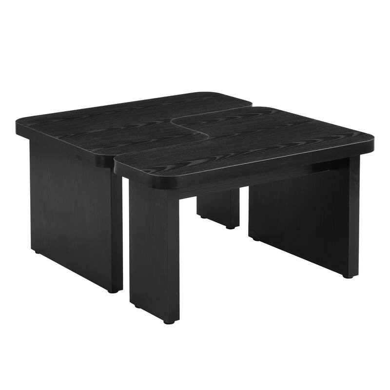 GDFStudio - Carter L-Shaped Farmhouse Coffee Table with Detachable Design