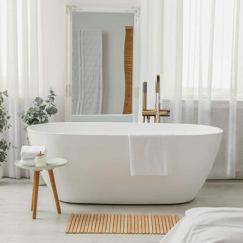 WOWOW Floor Mount Single-Handle Freestanding Tub Faucet