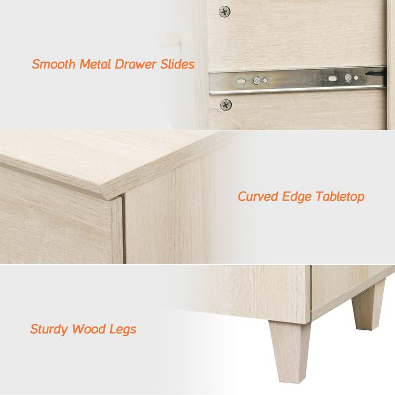 Wood Dresser with 6 Drawers for Bedroom, Closet, Nursery