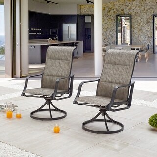 PATIO FESTIVAL Outdoor Swivel Metal Dining Chair (2-Pack)