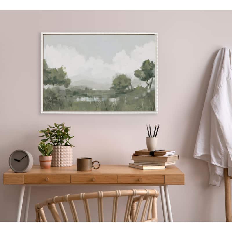 Kate and Laurel Sylvie Beaded Shades of Olive Canvas by Mary Sparrow