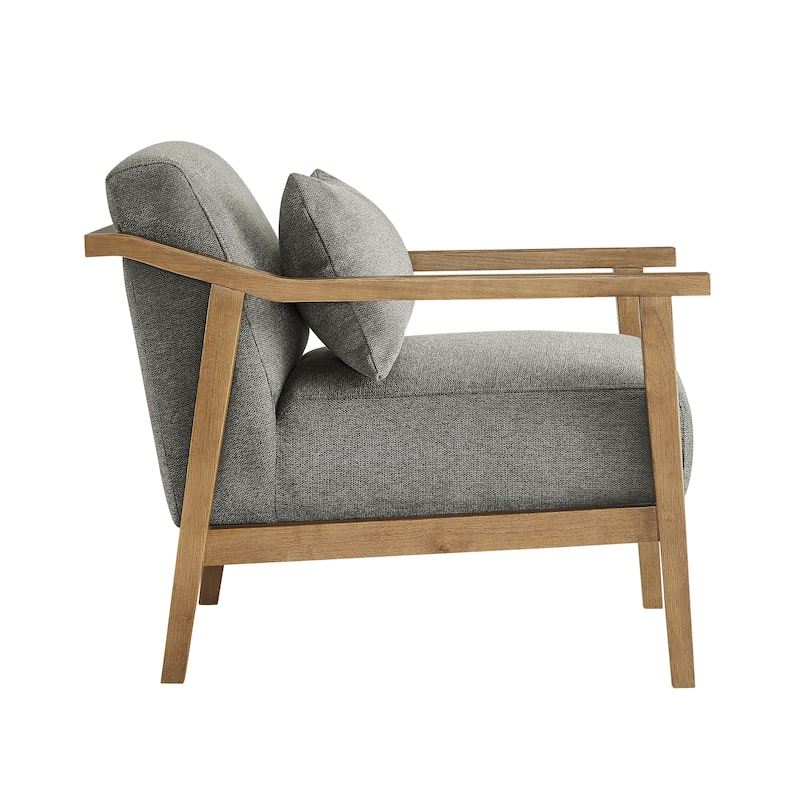 Rhyl Wood Arm Accent Chair with Lumbar Accent Pillow by Greyson Living
