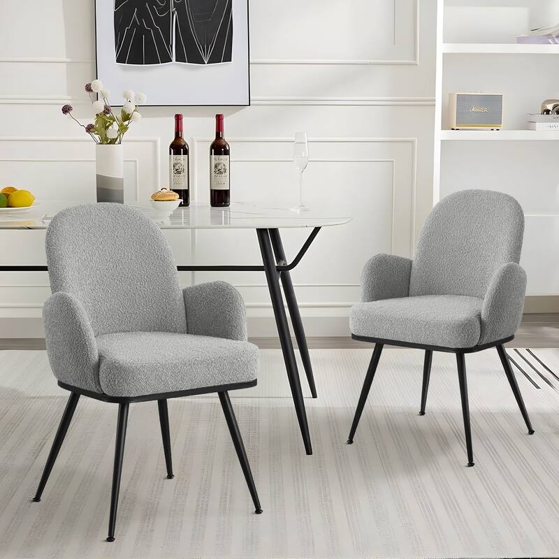 Fabric Upholstered Dining Chairs Set of 2/4 with Arms - 34.8"H x 23.2"W x 22.8"D