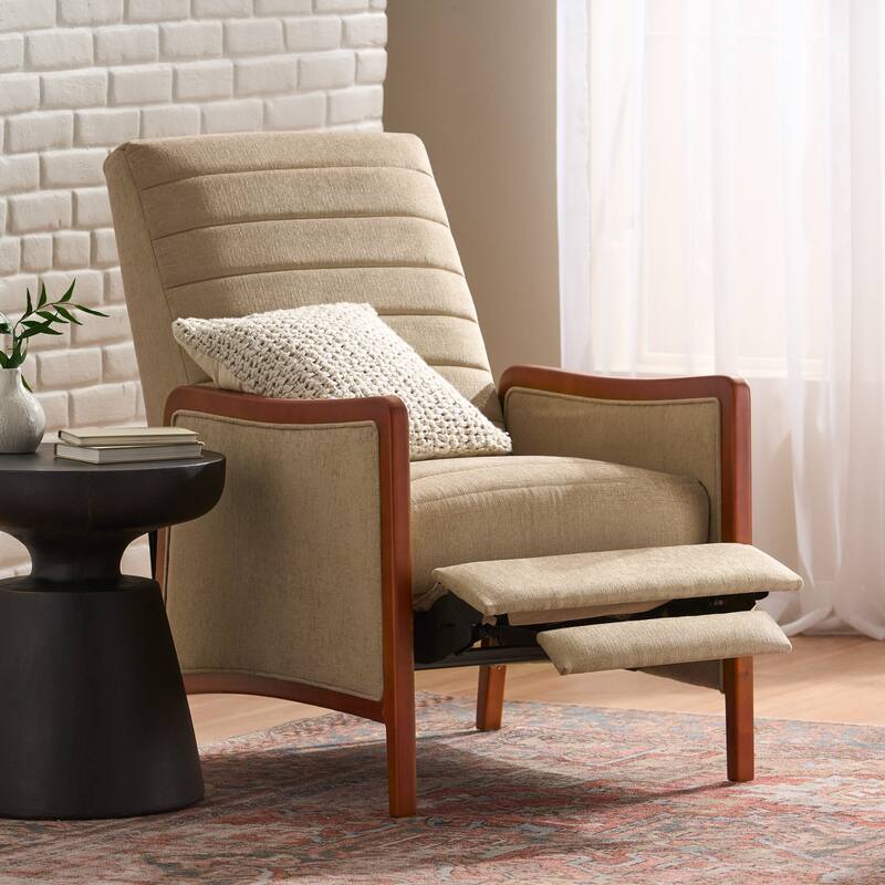 Mid Century Modern Fabric Pushback Recliner