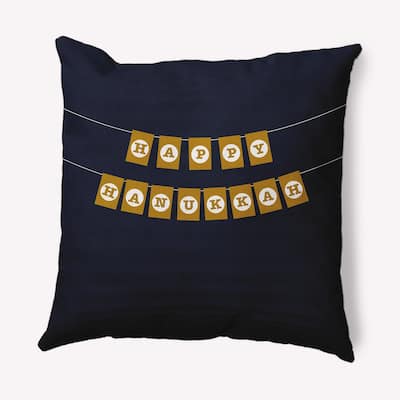 Banner Day Hanukkah Soft Spun Polyester Decorative Throw Pillow