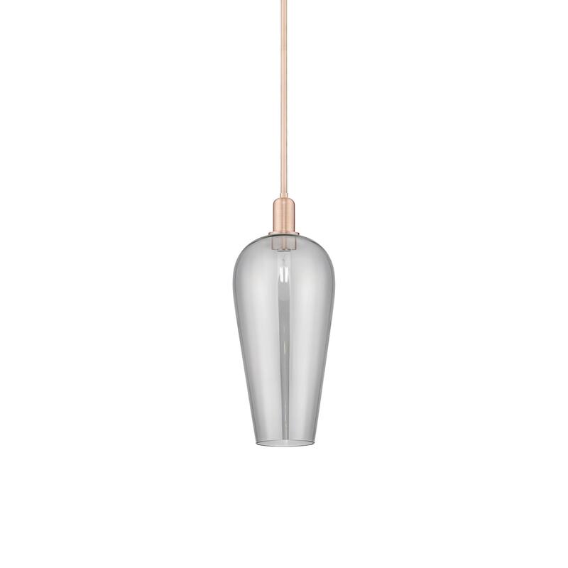 Innovations Lighting 716-1S-20-8 Chelsea Pendant Chelsea 8" Wide Mini - Antique Copper / Light Smoke Deco Swirl