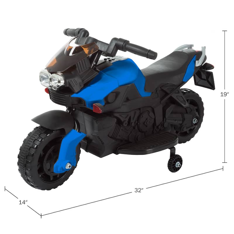 Lil' Rider Kids Electric Motorcycle with Training Wheels - Age 3-6 - N/A