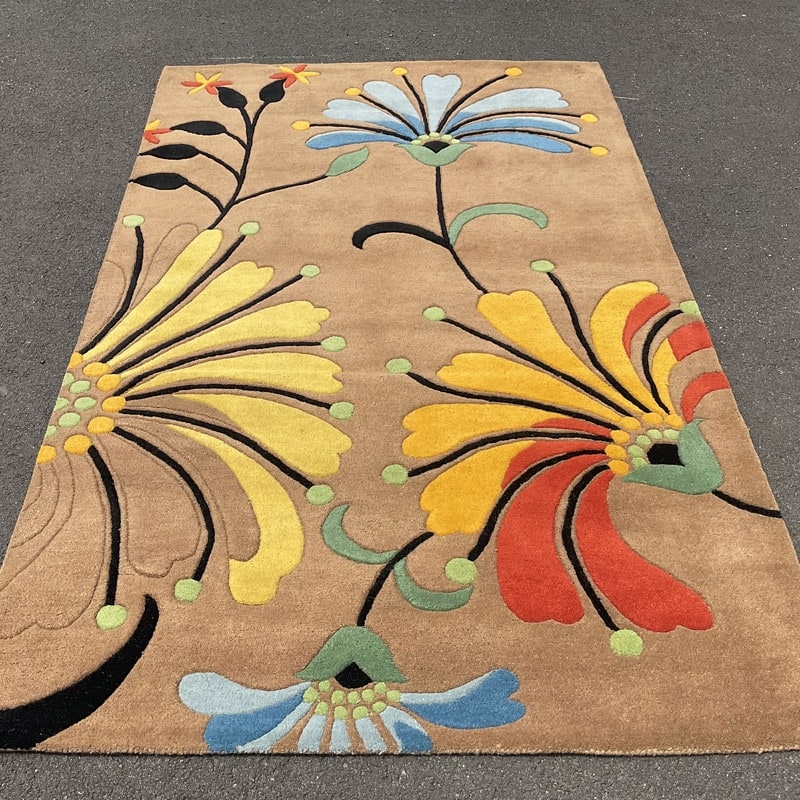 HERAT ORIENTAL Handmade Tibetan Geometric Floral Wool Rug