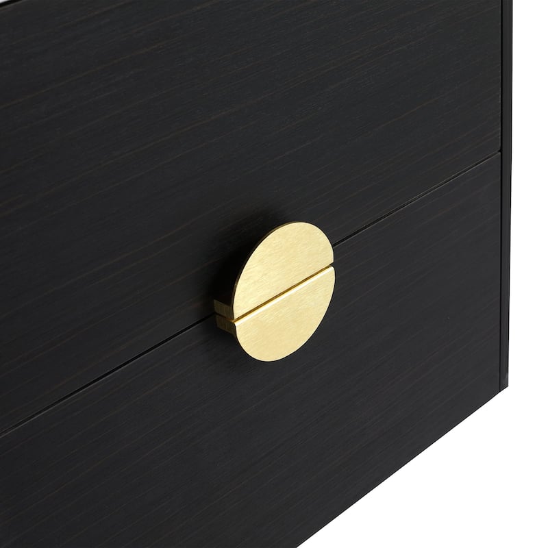 24 inch Wall-Mounted Bathroom Vanity Set in Black with Integrated Ceramic Sink