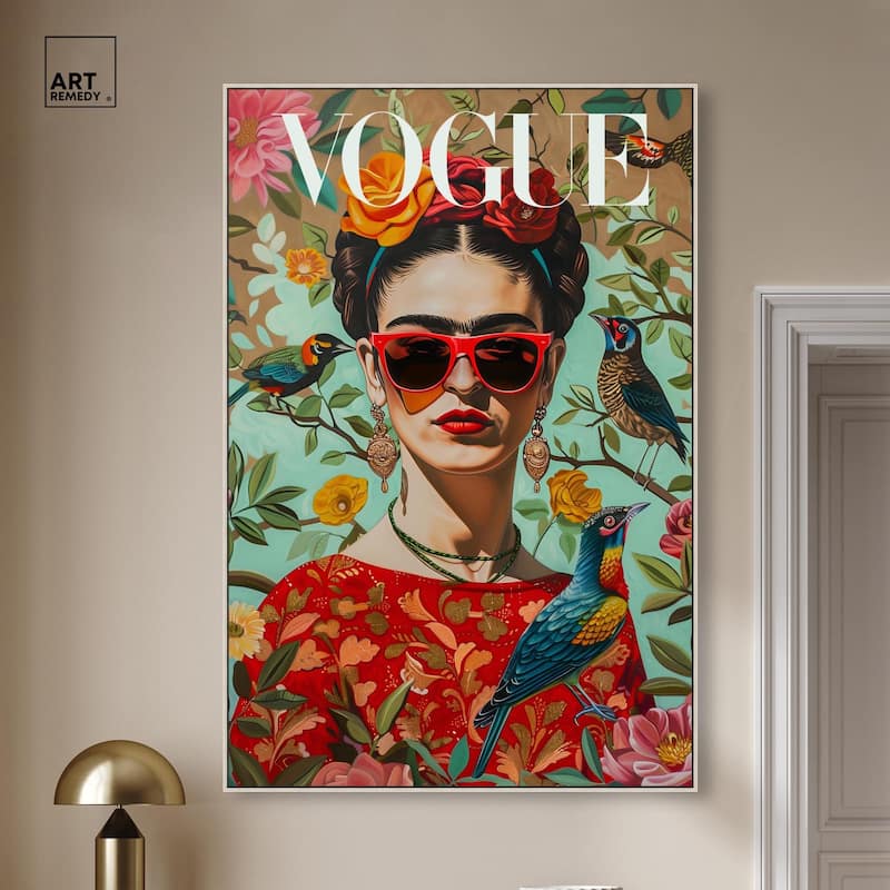 Birds and Icon Floral Canvas by Art Remedy