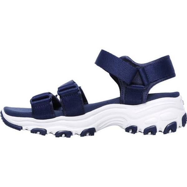Shop Skechers Women S D Lites Fresh Catch Ankle Strap Sandal Navy