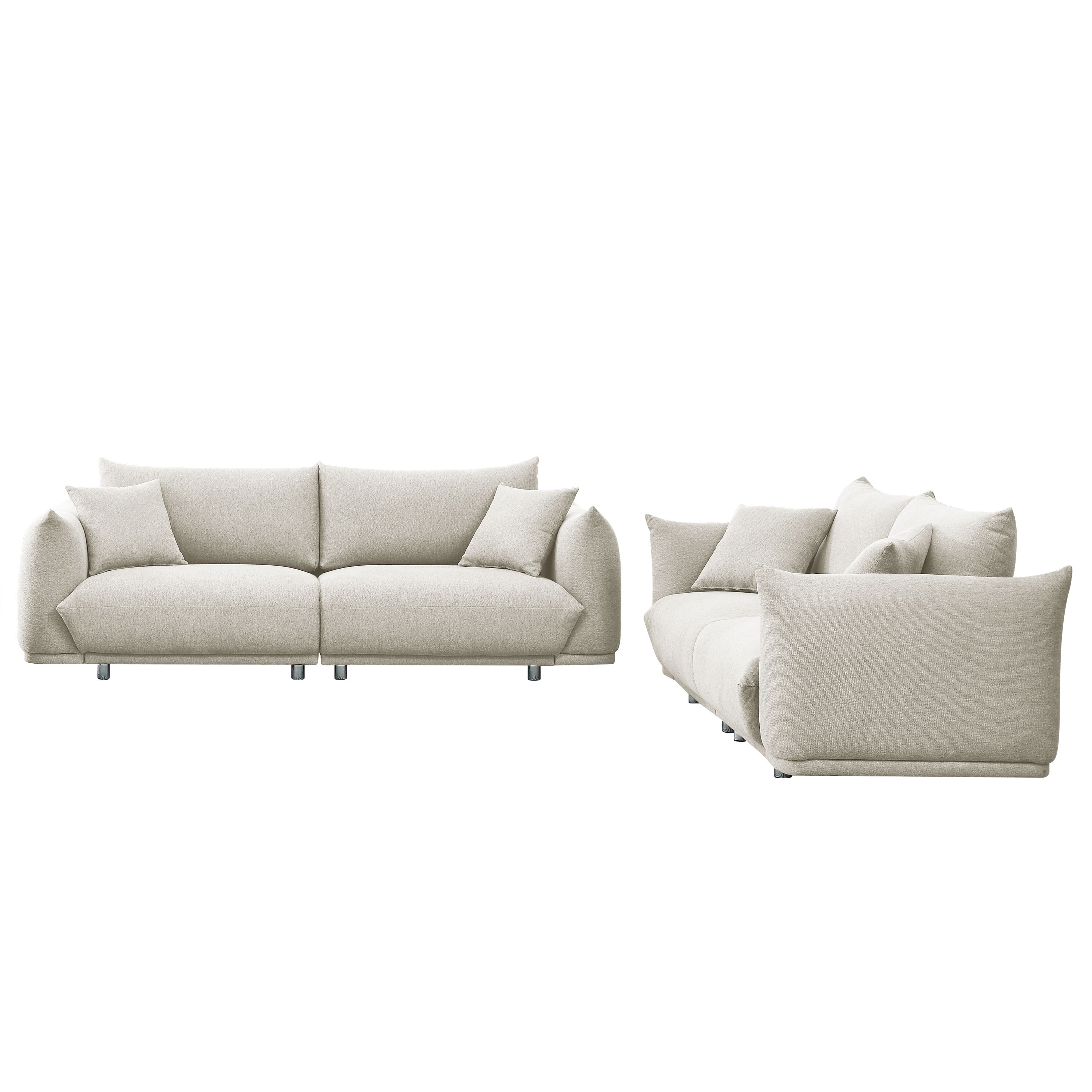 2 Piece Fabric Living Room Combination Sofa Set with 4 Pillows Bed Bath Beyond 39211666