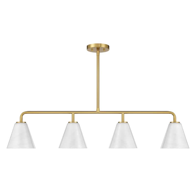 Blair 4-Light Linear Chandelier - Warm Brass