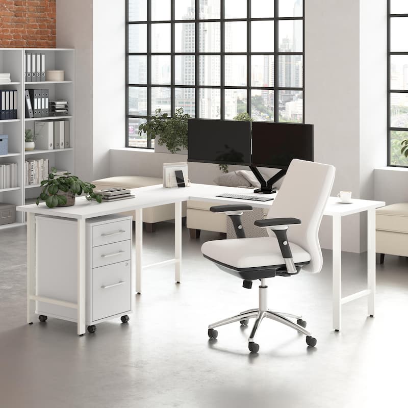 Bush Business Furniture Hustle 72W x 24D L Shaped Desk with Drawers