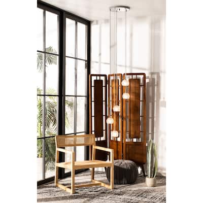 SAFAVIEH Lighting Sumaya Pendant - 15"x15"x42.5-79.25" - Chrome - 15Wx15Dx79H