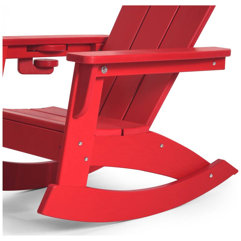 Laguna Kids Outdoor Poly Adirondack Rocking Chair with Cup Holder (Set of 2)