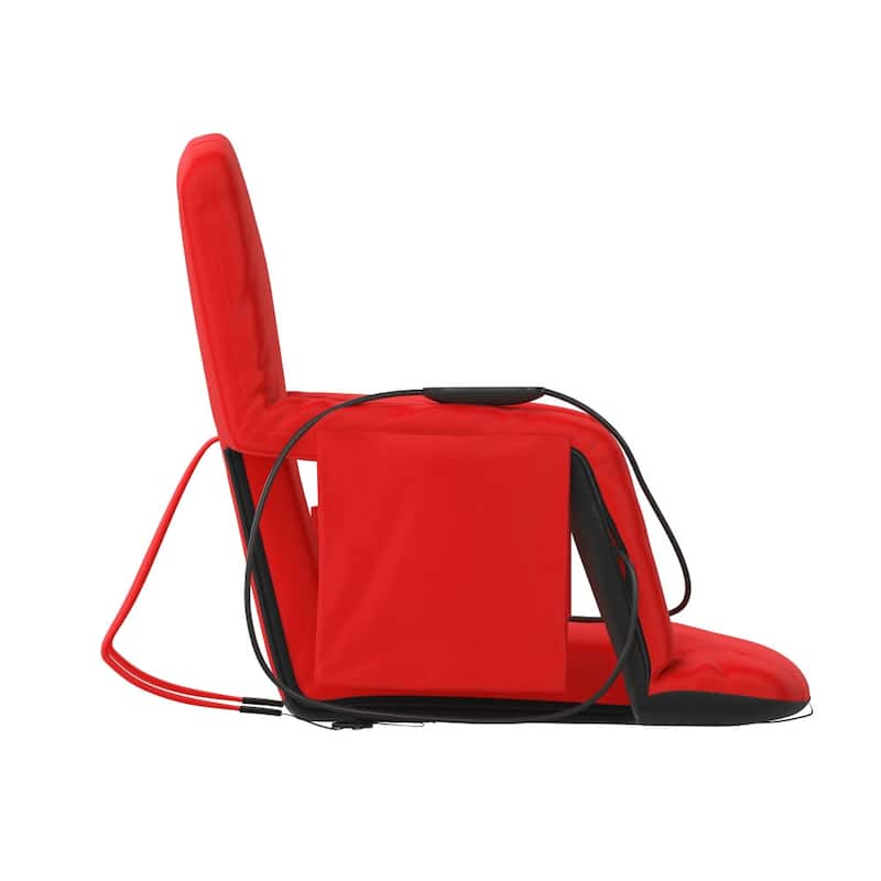 Foldable Reclining Stadium Chair with Backpack Straps-Heated Back and Seat