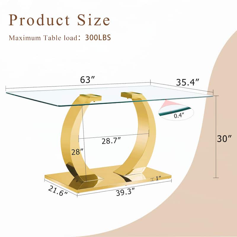 Transparent Glass Dining Table