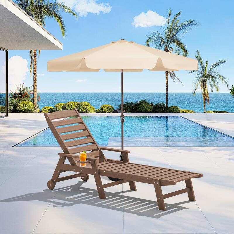 HDPE Frame Adjustable Backrest Patio Lounge Chair