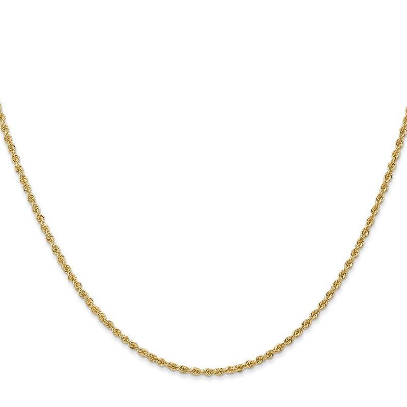 Curata 14k Yellow Gold Solid 1.75mm Hand-made Rope Chain Necklace Options: 16 18