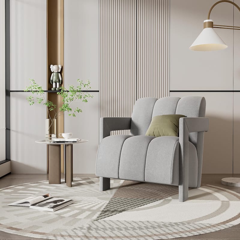 26.3'' Modern Minimalist Leisure Armchair,Set Of 2, Armchair With L-Shaped Armrests And Polyester Fabric