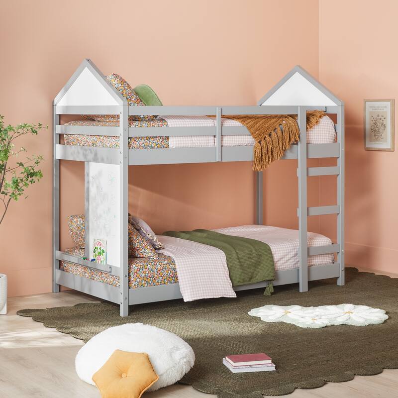 Walker Edison Wood Twin over Twin Bunk Bed