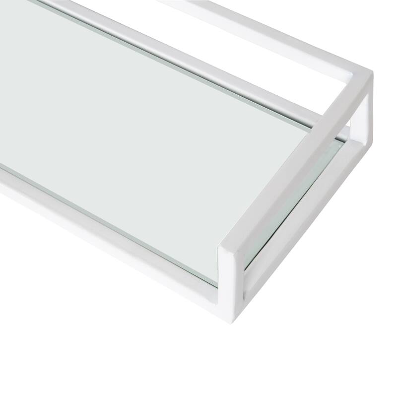 Kate and Laurel Blex Metal and Glass Wall Shelf