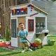 preview thumbnail 2 of 7, KidKraft Modern Outdoor Wooden Playhouse - White & Raven