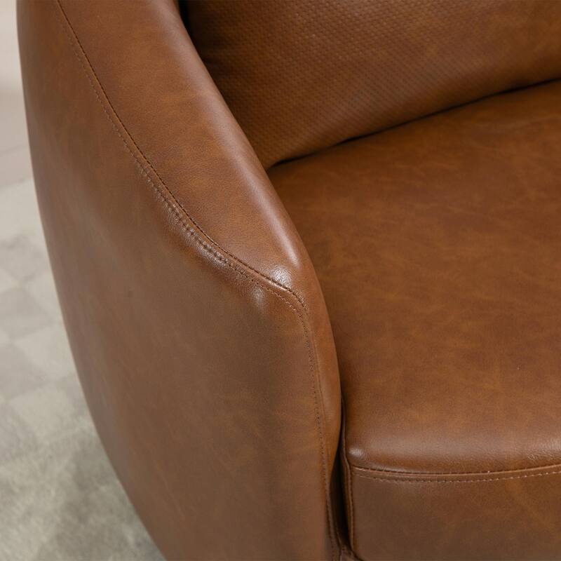 Modern Swivel Barrel Armchair with Storage