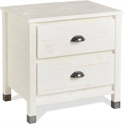 Night Stand 2 Drawer Solid Wood