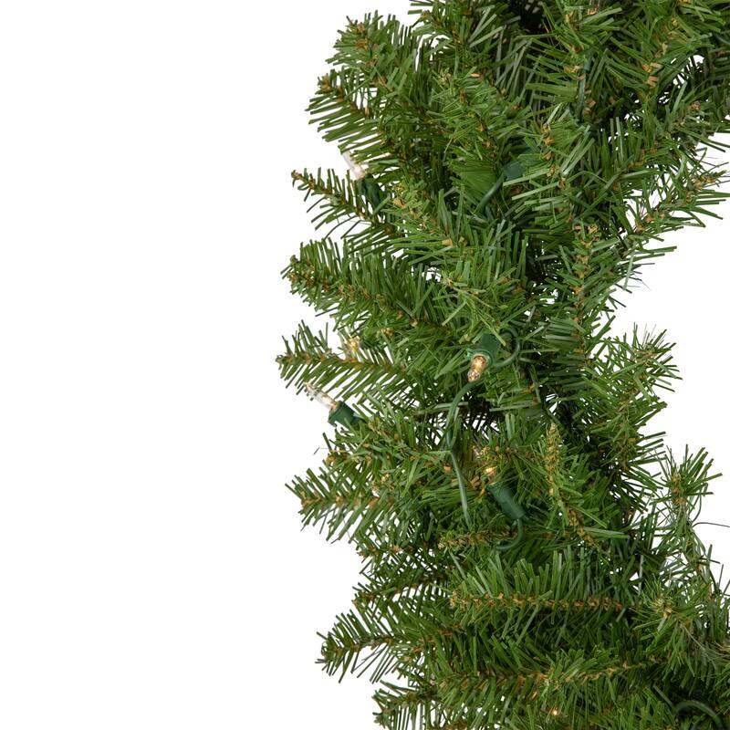 Rockwood Pine Artificial Christmas Wreath, 24-Inch, Clear Lights