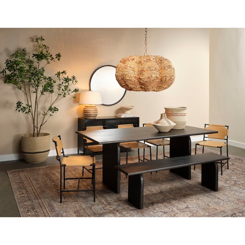 Jamie Young Clamshell Wood Beaded 4-Light Chandelier