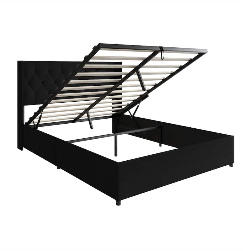 CraftPorch Elegant Wingback Platform Lift Up Storage Bed