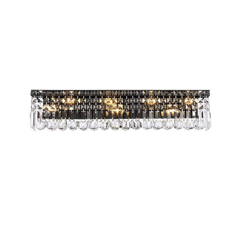 Elegant Lighting V2032W30/RC Maxime 7 Light 6" Tall Wall Sconce with - Black