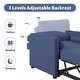 preview thumbnail 4 of 8, Roomfitters Convertible Sleeper Chair, 3 in 1 Velvet Lounger with Adjustable Backrest, Compact Bed Option, Blue