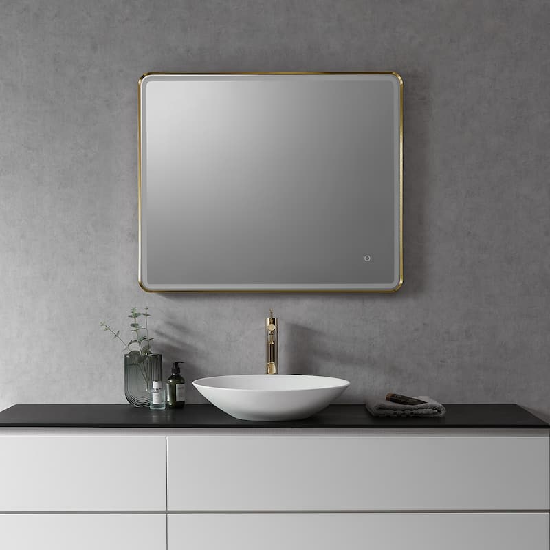 Altair Viaggi Rectangle Framed LED Lighted Wall Mirror